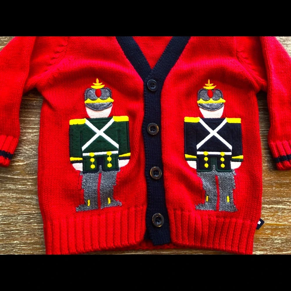 KITESTRINGS BY HARTSTRINGS NUTCRACKER CHRISTMAS SWEATER CARDIGAN, 6-9 MONTHS - Picture 2 of 6
